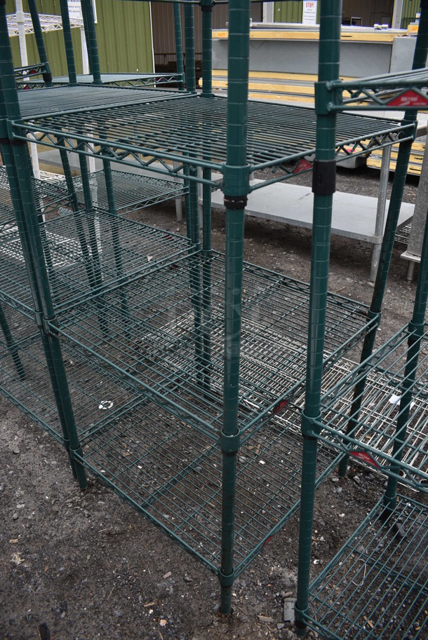 Metro Green Finish 5 Tier Shelving Unit. BUYER MUST DISMANTLE. PCI CANNOT DISMANTLE FOR SHIPPING. PLEASE CONSIDER FREIGHT CHARGES. 24x24x74 - Image 2 of 3
