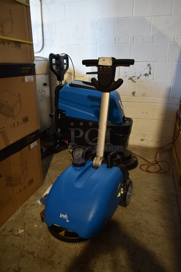 BRAND NEW SCRATCH AND DENT! 2023 Lavex 274AFS3ELC Metal Commercial Push Behind Floor Scrubber. 120 Volts, 1 Phase. Tested and Working!