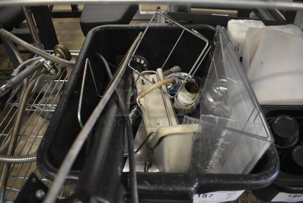 ALL ONE MONEY! Lot of Various Items Including Poly Tabletop Menu Holders In Black Bus Bin! - Image 2 of 4