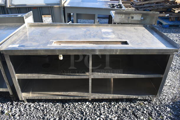 Stainless Steel Commercial Soda Station w/ Under Shelves. 72x30x35