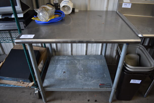 Stainless Steel Commercial Table w/ Metal Under Shelf. 36x30x35