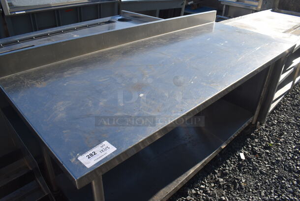 Stainless Steel Table w/ Under Shelf and Back Splash on Commercial Casters. 72x30x40 - Image 2 of 4