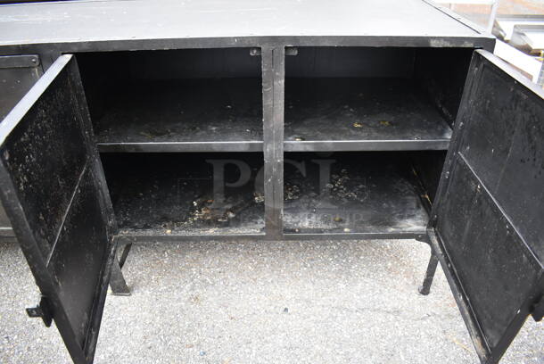 Black 4 Door Cabinet. 76x22x31 - Image 4 of 7