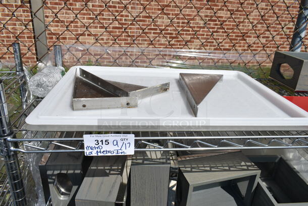 Chrome Finish 5 Tier Wire Shelving Unit w/ Contents Including Muffin Baking Pans, Poly Bins. BUYER MUST DISMANTLE. PCI CANNOT DISMANTLE FOR SHIPPING. PLEASE CONSIDER FREIGHT CHARGES.   - Image 3 of 12