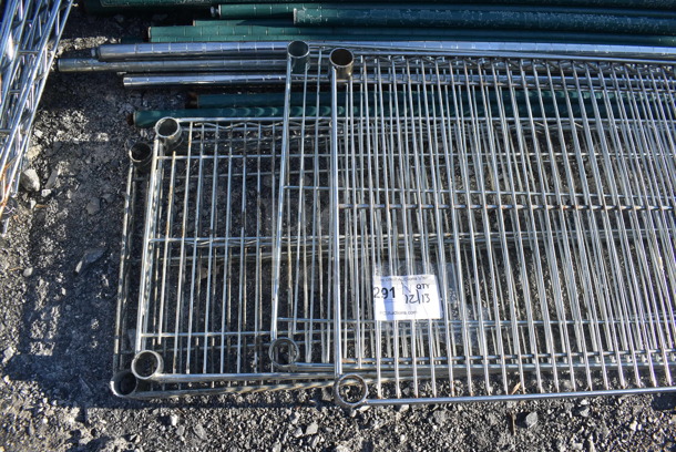 ALL ONE MONEY! Lot of 4 Various Chrome Finish Wire Shelves. Includes 48x18x1.5, 60x14x1.5 - Image 2 of 2