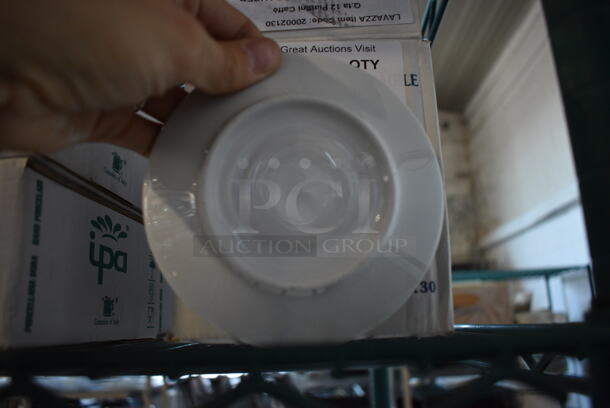 2 Boxes of 12 BRAND NEW White Ceramic Lavazza Saucers. 4.75x4.75x1. 2 Times Your Bid! - Image 2 of 3