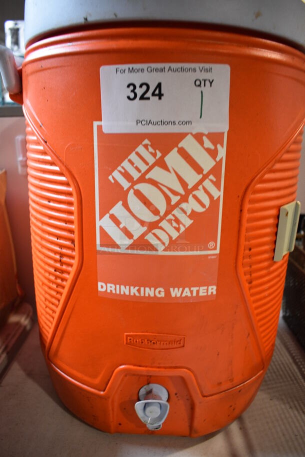 Orange and White Poly Portable Water Cooler. 17x13x19 - Image 3 of 3