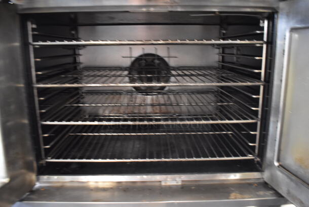 2 Baker's Pride Commercial Stainless Steel Natural Gas Powered Double Stack Convection Oven With Steel Racks On Commercial Casters. 2 Times Your Bid!  - Image 4 of 6
