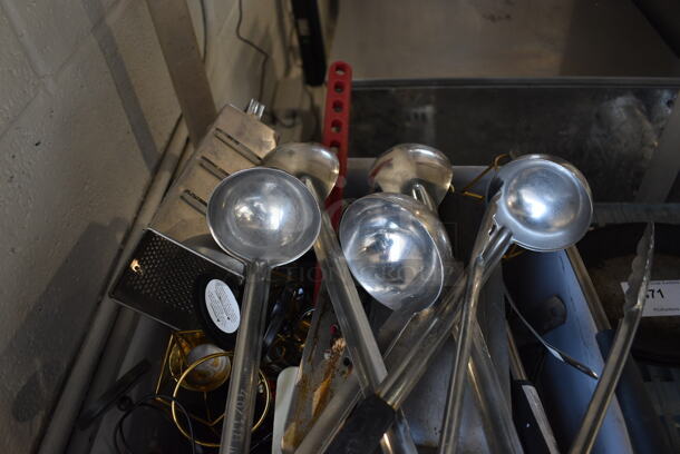 ALL ONE MONEY! Lot of Various Utensils Including Ladles and Spatulas in Gray Poly Bus Bin! - Image 3 of 4