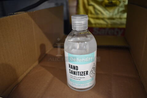 ALL ONE MONEY! Lot of 3 Boxes of 24 BRAND NEW! Defendr Hand Sanitizer Bottles. Total of 72 Bottles.