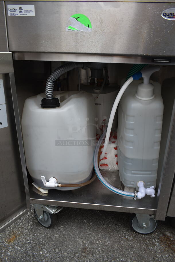 QualServ Stainless Steel Commercial Portable Single Bay Sink on Commercial Casters.  - Image 5 of 6