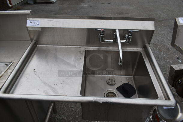 Stainless Steel Commercial Single Bay Sink w/ Left Side Drain Board, Faucet and Handles. Bay 18x18x. Drain Board 16x20 - Image 3 of 5