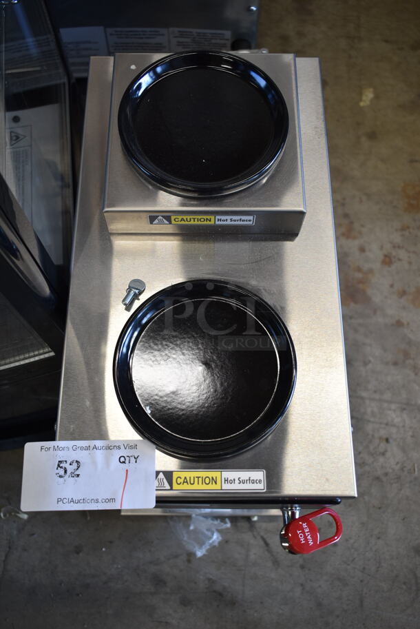 BRAND NEW SCRATCH AND DENT! Curtis ALP3GT12A000 Stainless Steel Commercial Countertop 3 Burner Coffee Machine w/ Hot Water Dispenser and Metal Brew Basket. 120 Volts, 1 Phase.  - Image 4 of 6