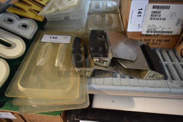 ALL ONE MONEY! Lot of Clear Poly Drop in Bin Lids and 3 Nemco Salad Tossers - Image 3 of 4