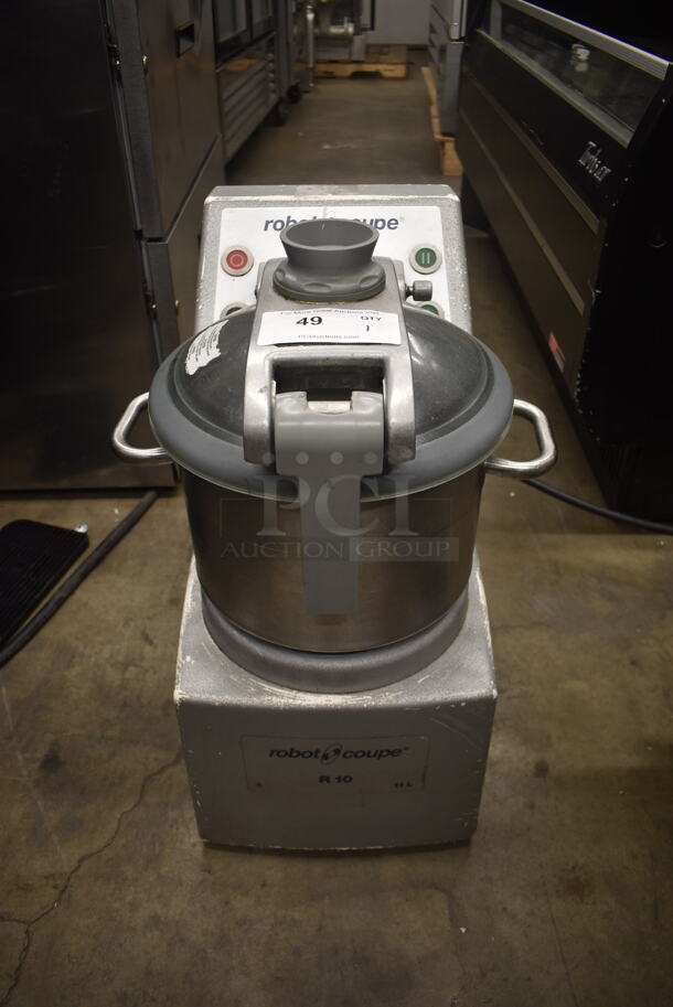 Robot Coupe R 10 Series E Commercial Stainless Steel Countertop Cutter Mixer Food Processor With 10 Quart Stainless Steel Bowl. 208-240V, 3 Phase.  - Image 1 of 5