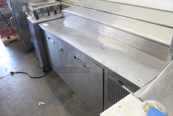 Randell Pizza Prep Table 8264NM w/ Poly Coated Racks on Commercial Casters. 115 Volt, 1 Phase. Tested and Powers On But Does Not Get Cold
 - Image 3 of 8