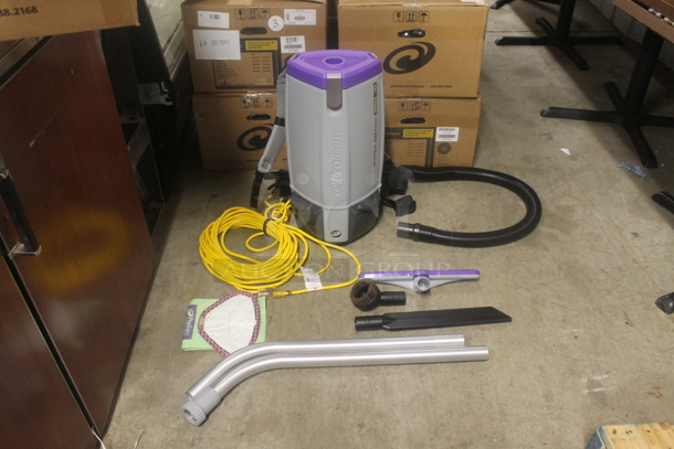 4 BRAND NEW WITH BOX! Pro Team  1073110 Super Coach Pro 10 Backpack Vacuum With Attachments. 120V. 4 Times Your Bid! 