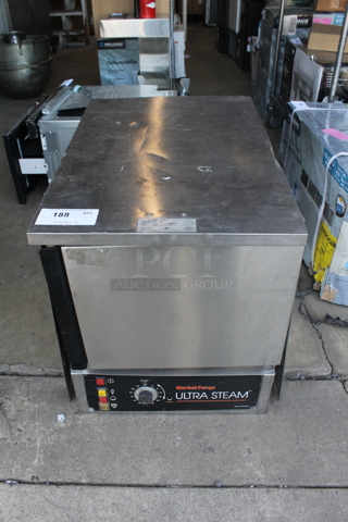Market Forge JOI5CTE Stainless Steel Commercial Countertop Electric Powered Single Deck Steam Cabinet. 208 Volts, 3 Phae.