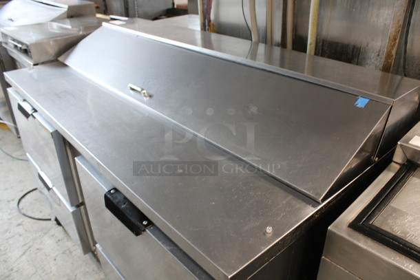 Beverage Air Model SPED60HC-16-4 Stainless Steel Commercial Sandwich Salad Prep Table Bain Marie Mega Top w/ 4 Drawers on Commercial Casters. 115 Volts, 1 Phase. 60x30x41. Tested and Working! - Image 3 of 7