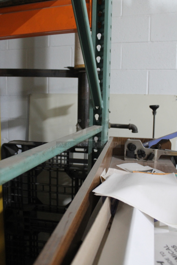 ALL ONE MONEY! Lot of Orange and Green Metal Pallet Racking. Does Not Include Contents. BUYER MUST REMOVE. - Image 3 of 4