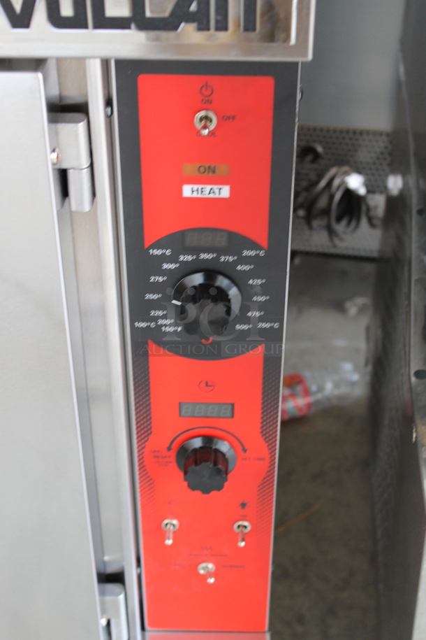 2 BRAND NEW SCRATCH AND DENT! Vulcan VC5ED ENERGY STAR Stainless Steel Commercial Electric Powered Full Size Convection Oven w/ View Through Doors, Metal Oven Racks and Thermostatic Controls on Commercial Casters. 240 Volts, 3/1 Phase. 2 Times Your Bid! - Image 5 of 9