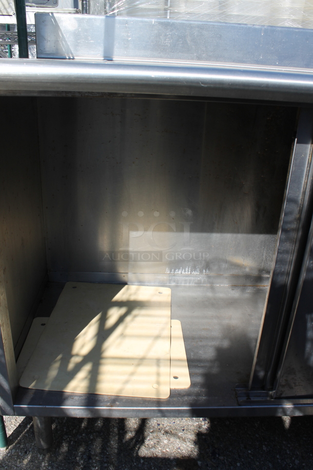 Stainless Steel Table w/ Back Splash and 2 Doors. - Image 4 of 5