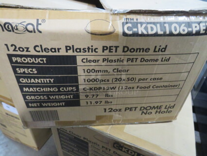 One Open Box Of Karat 12oz Dome Lid. 