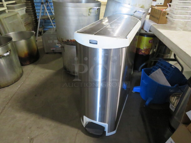 One AWESOME Stainless Steel Rubbermaid Step Trash Can.