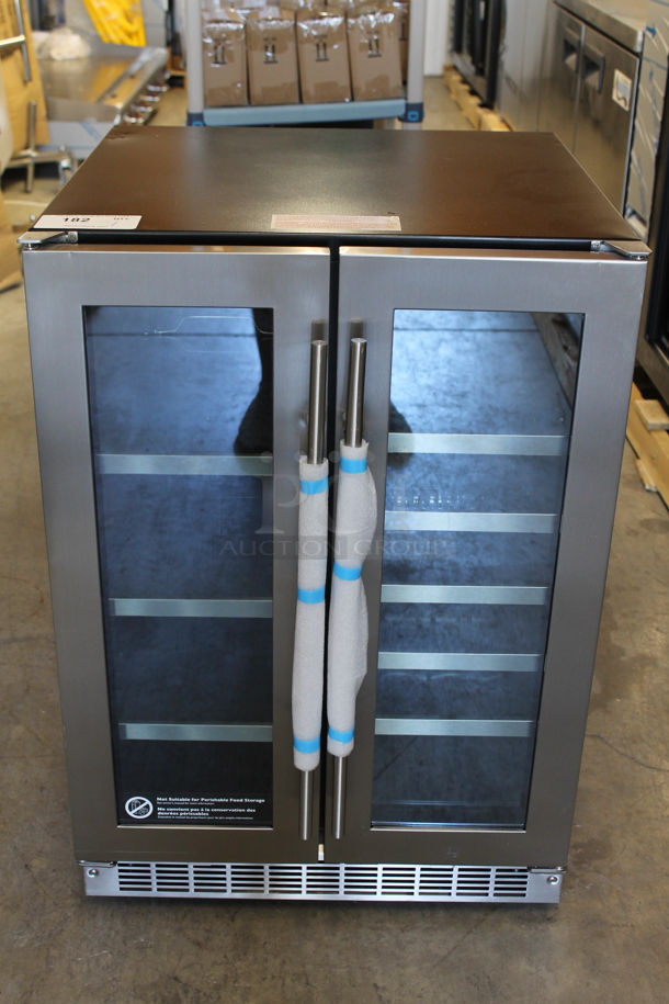 BRAND NEW SCRATCH AND DENT! Danby Silhouette Series DBC047D3BSSPR
24 Inch Built-In French-Door Beverage Center with 61 Beverage Can Capacity, 21 Wine Bottle Capacity. 115 Volts, 1 Phase. Tested and Working! - Image 1 of 6