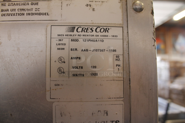 Cres Cor 121PHUA11D Metal Commercial Single Door Reach In Warming Cabinet Merchandiser on Commercial Casters. 120 Volts, 1 Phase. Could Not Test Due To Plug Style - Image 4 of 8