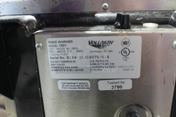 Vollrath Cayenne 1001 Stainless Steel Commercial Countertop Food Warmer. 120 Volts, 1 Phase. Tested and Working! - Image 4 of 4