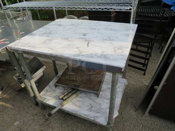One Stainless Steel Table With Under Shelf. 36X30X35 - Image 1 of 1