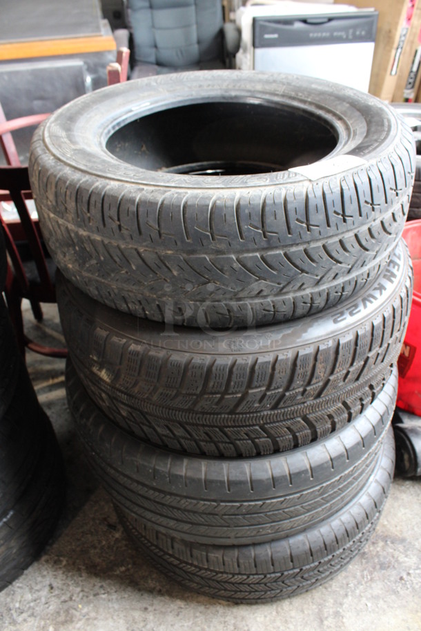 4 Various Tires Including Fuzion 225/60R16 98H. Includes 26x9x26. 4 Times Your Bid!