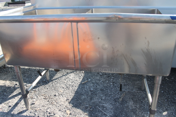Stainless Steel Commercial 2 Bay Sink w/ Right Side Drain Board. Bays 24x24. Drain Board 22.5x25.5 - Image 7 of 7