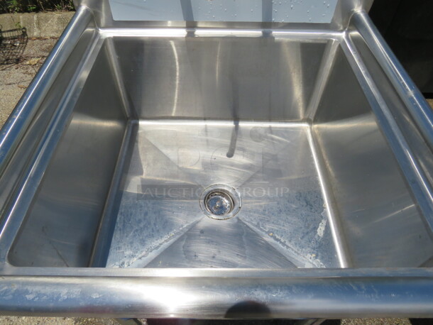 One Steelton 1 Compartment Sink With Faucet. #522CS12424. 29.5X29.5X43 - Image 2 of 2