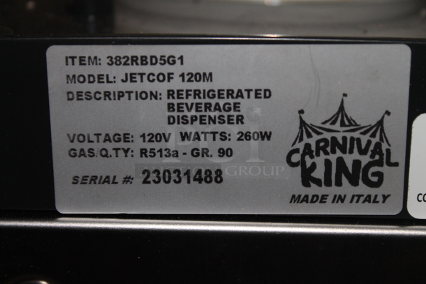 LIKE NEW! Carnival King JETCOF 120M Stainless Steel Commercial Countertop Single 5 Gallon Bowl Refrigerated Beverage Dispenser. 120 Volts, 1 Phase. Unit Has Only Been Used a Few Times! Tested and Working!  - Image 6 of 6