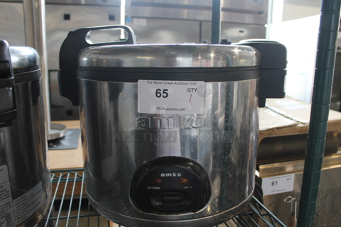 Amko AK-60ERC Stainless Steel Commercial Countertop Rice Cooker. 120 Volts, 1 Phase.