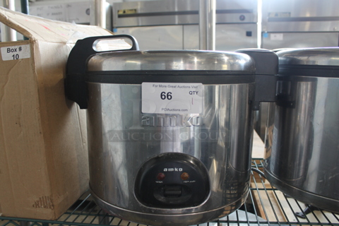 Amko AK-60ERC Stainless Steel Commercial Countertop Rice Cooker. 110-120 Volts, 1 Phase. Tested and Working!