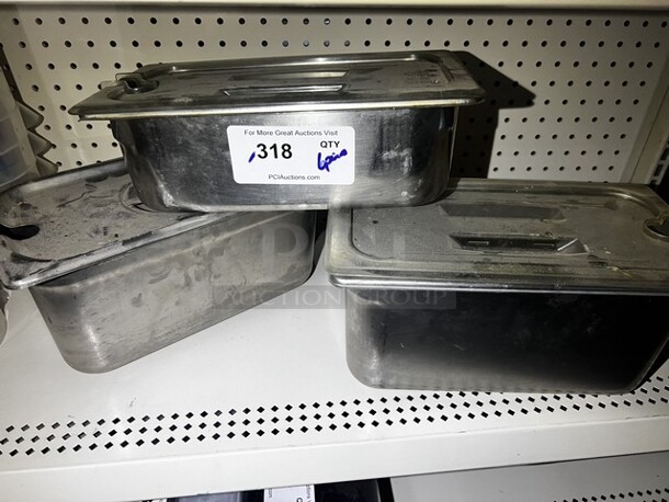 Mixed Lot, 3 Stainless Steel 12" Drop In Pans W/Lids. QTY 6 Your Bid X 3 - Image 1 of 2