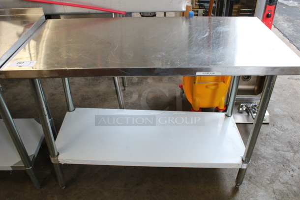 Stainless Steel Commercial Table w/ Metal Under Shelf. 48x24x34