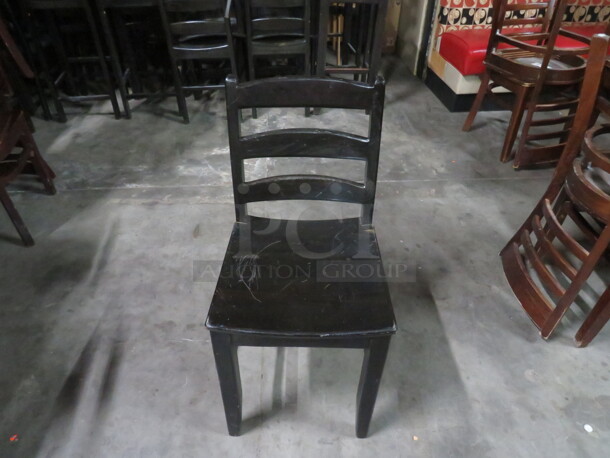 Black Wooden Schoolhouse Chair. 3XBID - Image 1 of 2