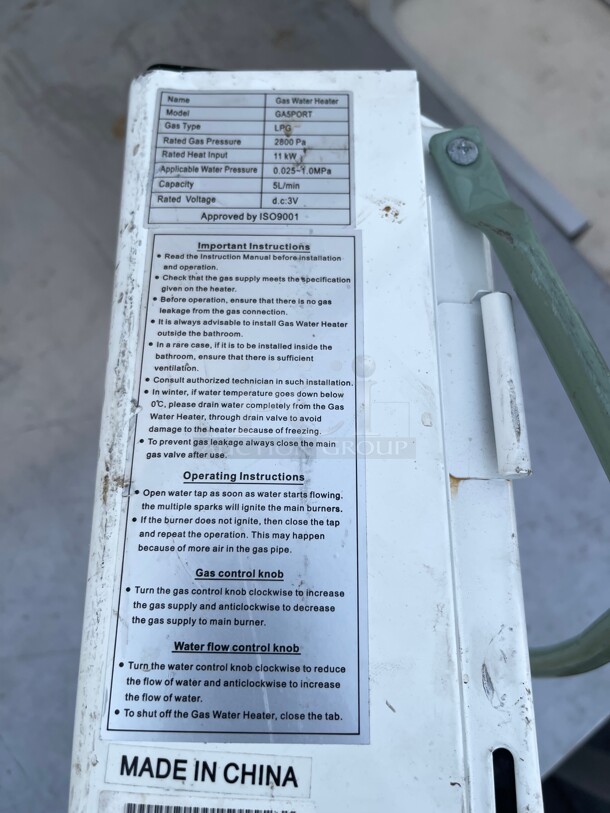 Clean! Marey GA5PORT Portable Propane Gas Tankless Water Heater, Small, White NSF  - Image 5 of 9