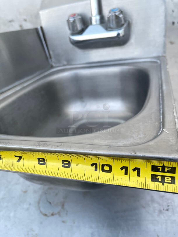 Clean! Commercial Stainless Steel Hand Sink NSF With Side Board and Commercial Faucet  - Image 7 of 9