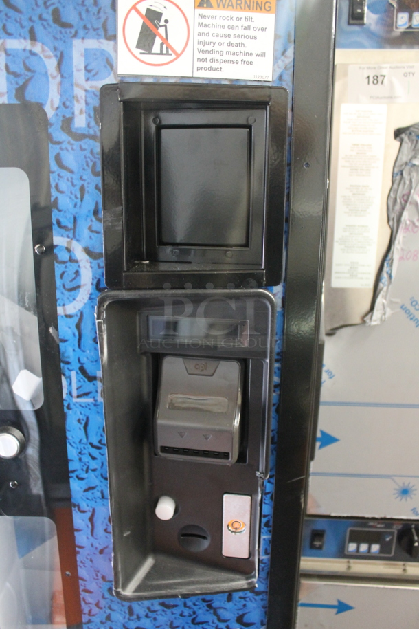BRAND NEW SCRATCH AND DENT! Vendo 821 V21 Trade Blue Refresh SVA Live Display Stack Vending Machine Cold Drink Vending Machine With 10 Drink Choices.  115 Volts, 1 Phase. Tested and Working! - Image 5 of 11