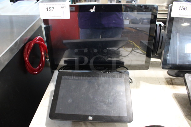 Elo Toast 15" POS System Monitor w/ Credit Card Reading Strip and 10" Monitor - Image 1 of 3