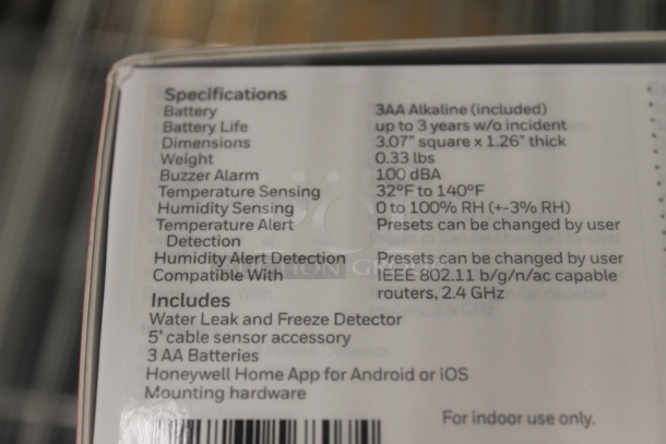 IN ORIGINAL BOX! Honeywell CHW3610W1001 Home Wi Fi Water Leak and Freeze Detector.  - Image 5 of 5