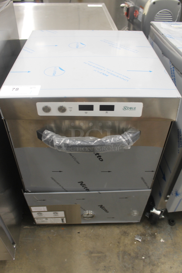 BRAND NEW SCRATCH AND DENT! 2022 Noble 495HTGW22 Stainless Steel Commercial Undercounter Glass Washer. 208-240 Volts, 1 Phase.
 - Image 1 of 6