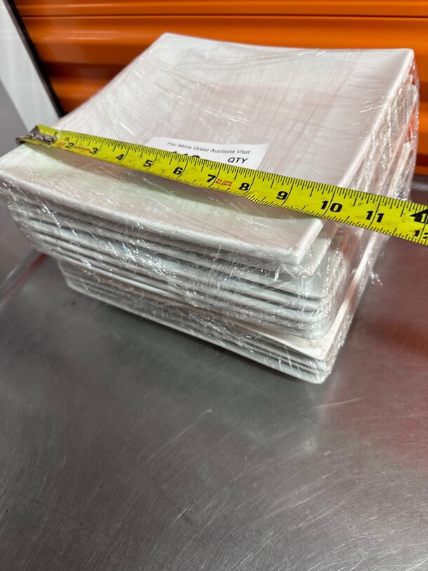 Clean! DENMARK TOOLS FOR COOKS Vitrified Porcelain Square Dinner Plates 10 inch High End Plates NSF 
Safe For Microwave Oven Dishwasher  - Image 3 of 5