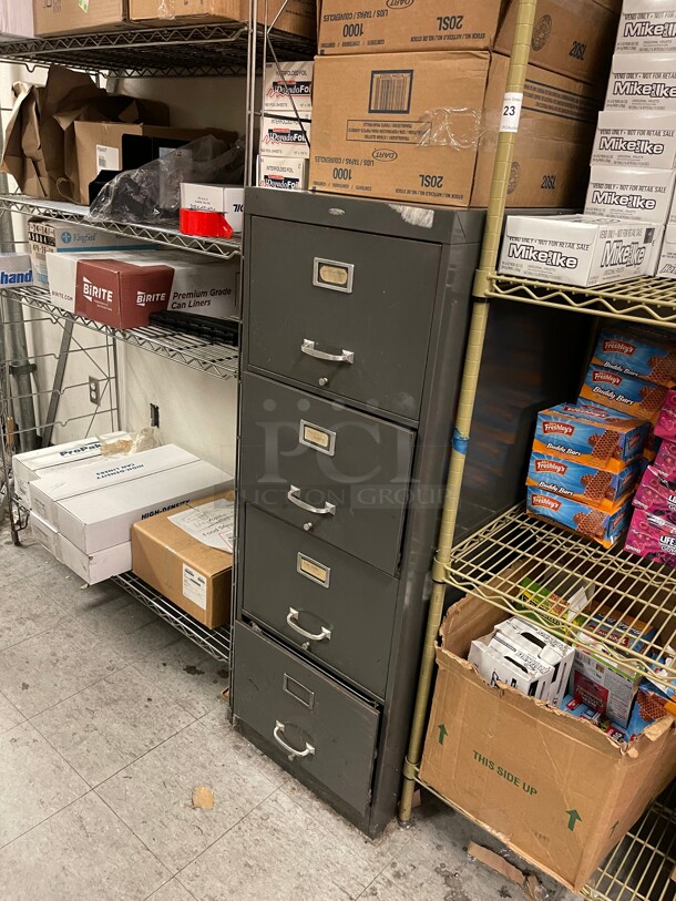 Nice! Cole-Steel  18 Inch Wide  Lateral 4-Drawer File Cabinet, Metal, Putty - Image 1 of 7