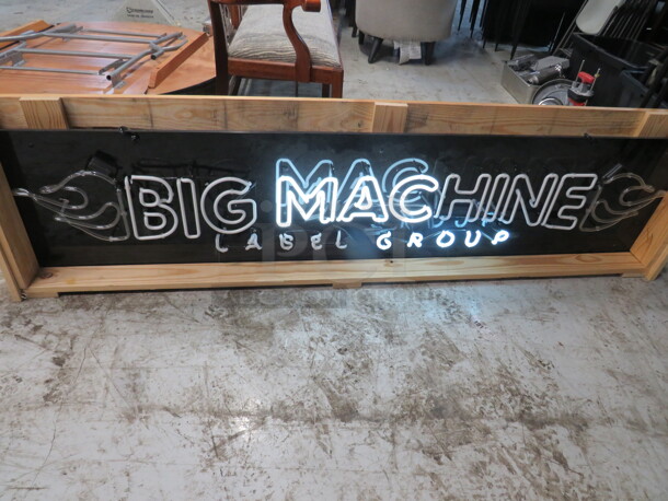 One NEON Sign. MAC Group Working. 2 Cracks. See Pics. 80X8X21